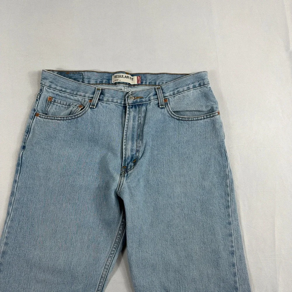 Levi's 505 Regular Fit Jeans Light Wash Denim Straight Leg Mens 36x30